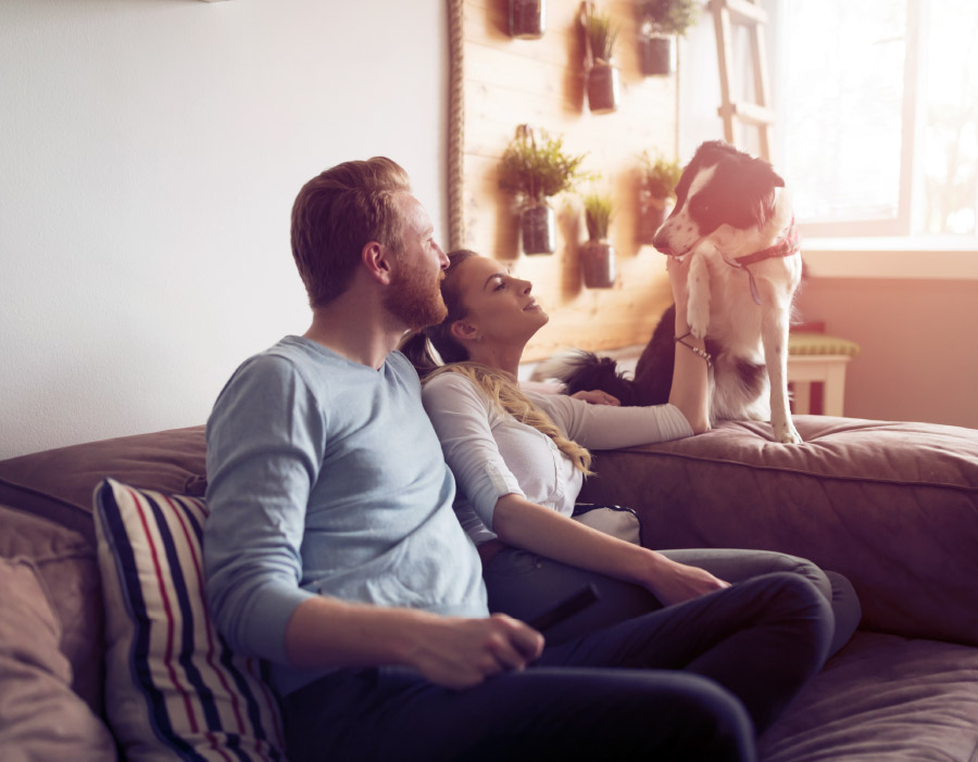 Happy Family with a dog Image